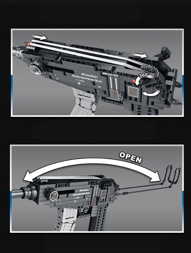 Klocki Reobrix 77029 Strzelający Pistolet Maszynowy Scorpion 566 el. - obrazek 6