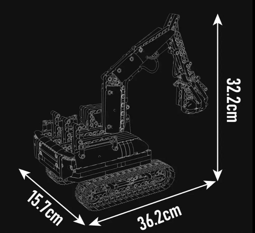 Klocki Mould King 17077 Koparka Obrotowa z Chwytakiem 866 el. - obrazek 7