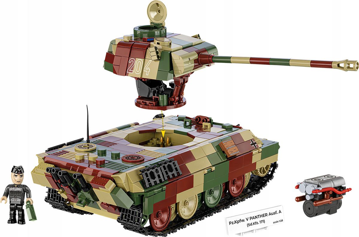Klocki Cobi 2654 Panther A Model Niemiecki Czołg II WŚ 1152 el. - obrazek 5