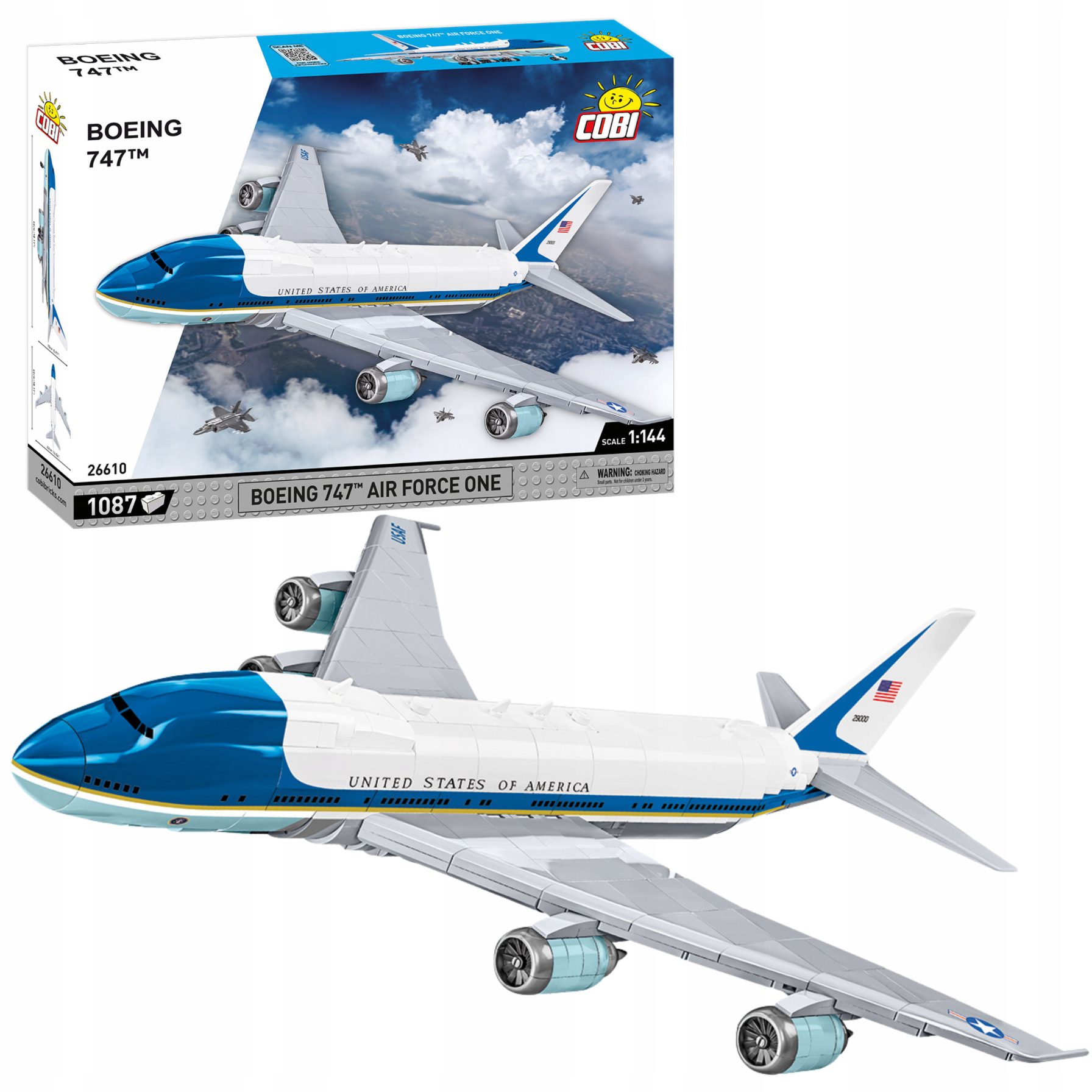 Klocki Cobi 26610 Samolot Prezydenta USA Boeing 747 AirForce One Jumbo Jet