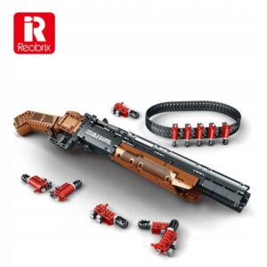 Model dwulufowej strzelby z klocków Reobrix – zestaw 1006 elementów
