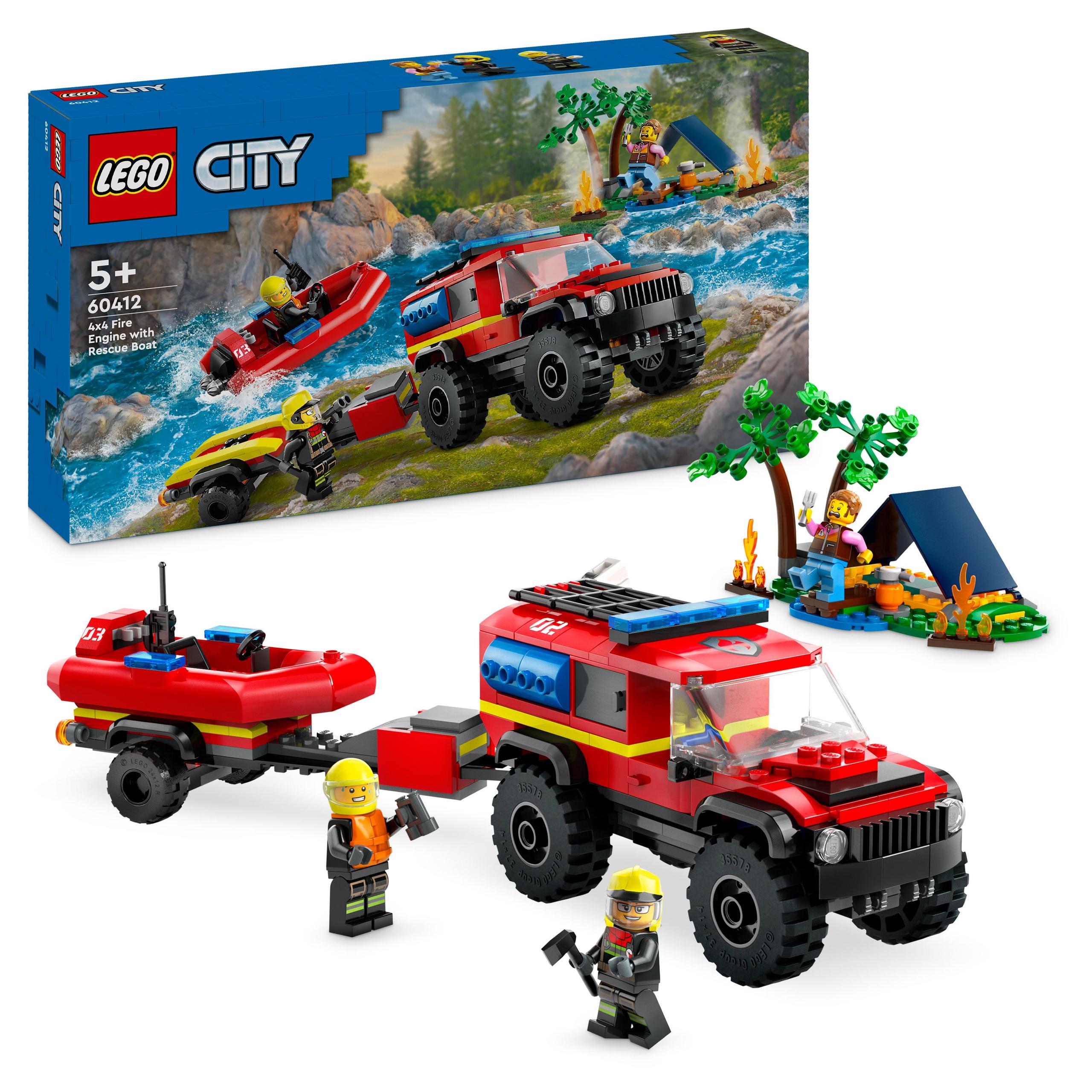 Klocki LEGO City 60412 Straż Pożarna - Wóz i Łódź Ratownicza 301 el.