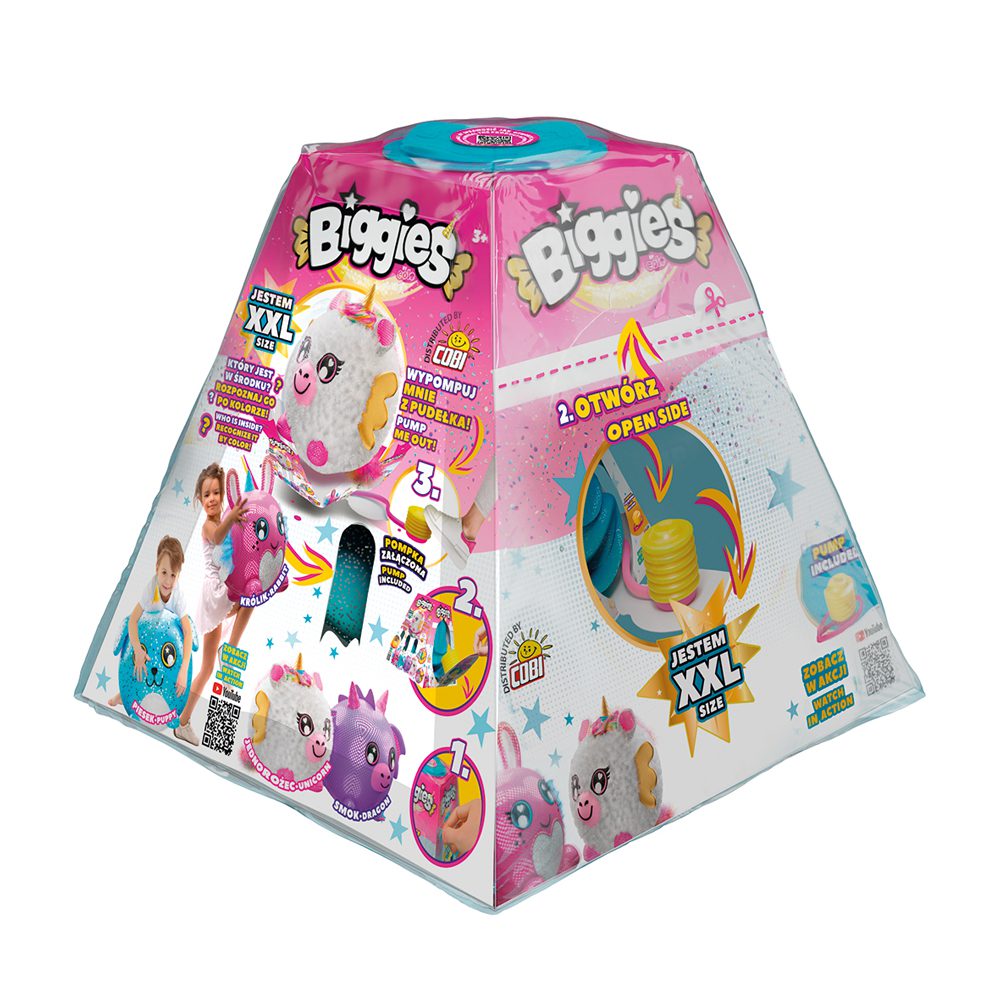 Maskotka do Pompowania dla dzieci Cobi Biggies Fioletowy Smok 50cm! - obrazek 3