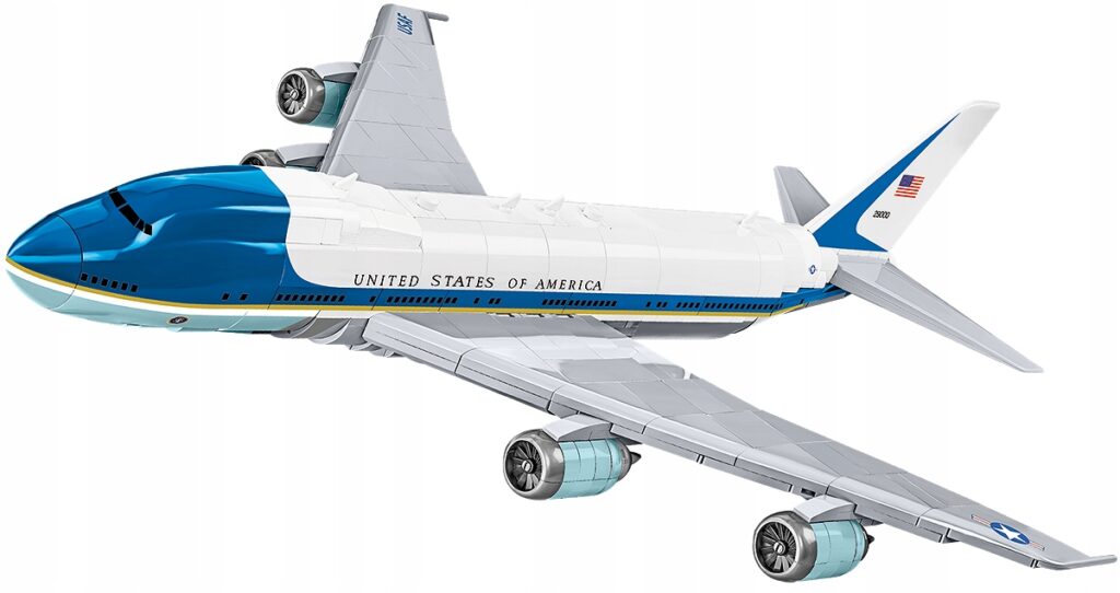 Złożony z klocków Cobi 26610 duży model samolotu Boeing 747 Air Force One