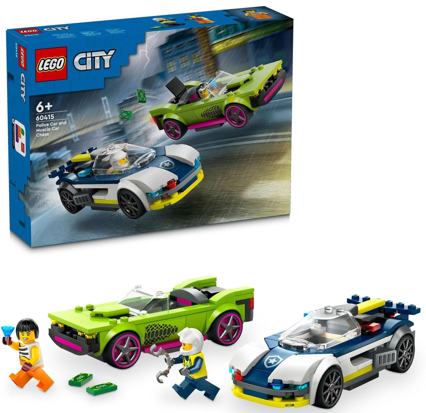 LEGO City Policja 60415 - Pościg Radiowozu, 213 el., Zabawka Klocki LEGO