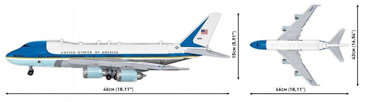 Klocki Cobi 26610 Samolot Prezydenta USA Boeing 747 AirForce One Jumbo Jet - obrazek 7