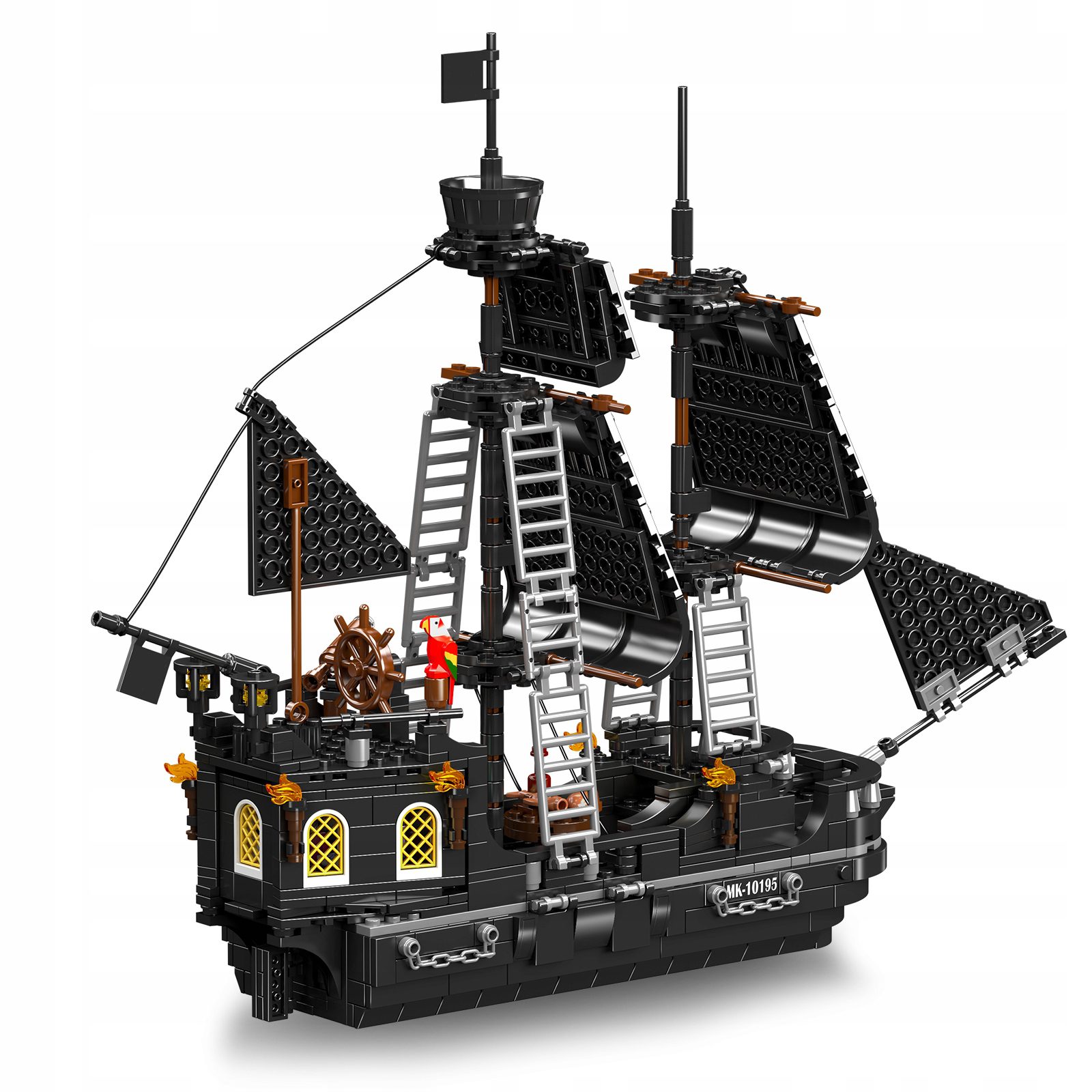 Mould King 10195 Statek Widmo - 932 elementy, Klocki Piracki Zestaw - obrazek 3