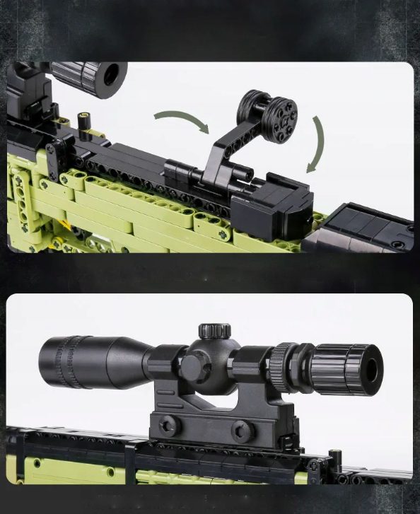 Klocki Techniczne Mould King 14010 Karabin AWM 1628 el Model Kolekcjonerski - obrazek 9