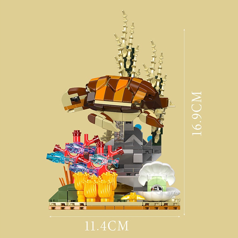 Klocki Mould King 10172 Podwodny Świat dla dzieci: Żółw Morski 410 el. - obrazek 4