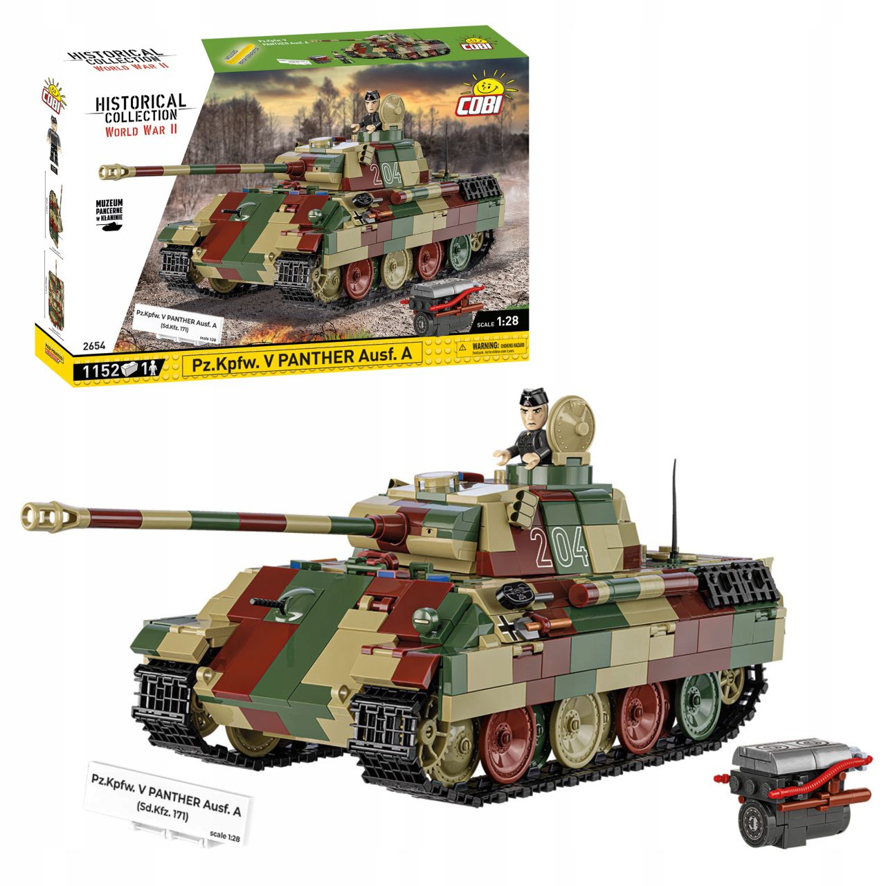 Klocki Cobi 2654 Panther A Model Niemiecki Czołg II WŚ 1152 el.