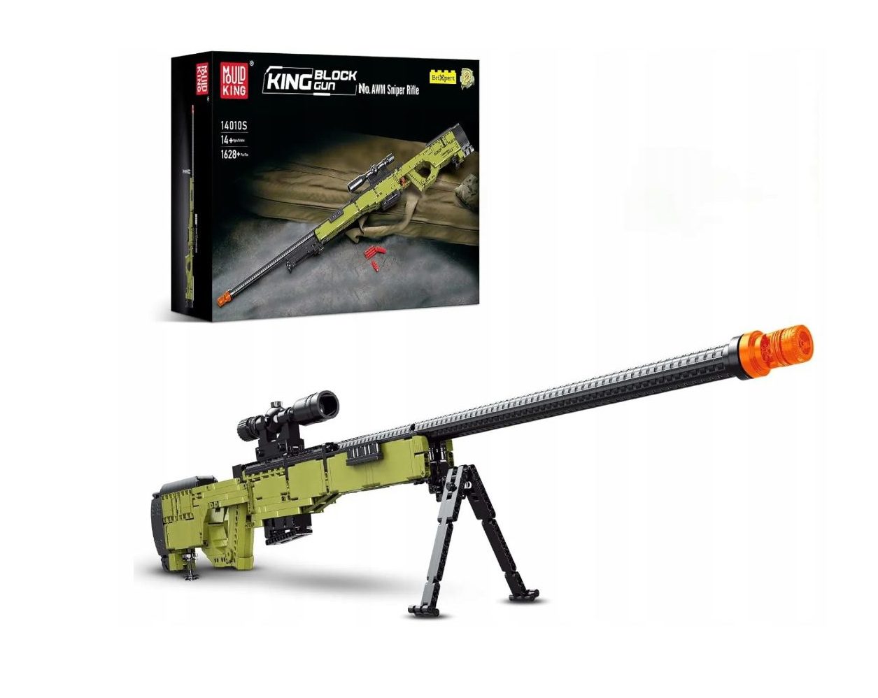 Klocki Techniczne Mould King 14010 Karabin AWM 1628 el Model Kolekcjonerski
