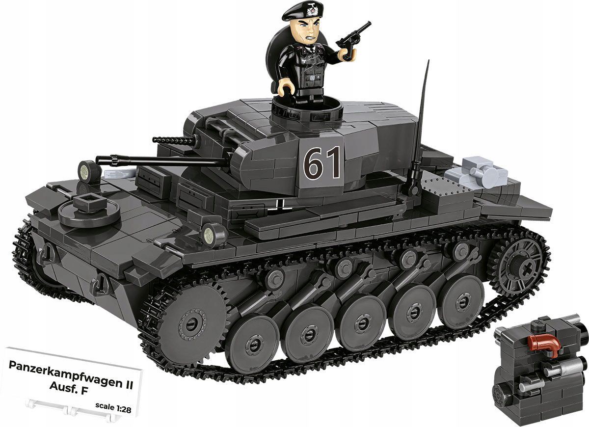 Klocki Cobi 2597 Czołg Panzerkampfwagen II Ausf. F Niemiecki Czołg Lekki - obrazek 2