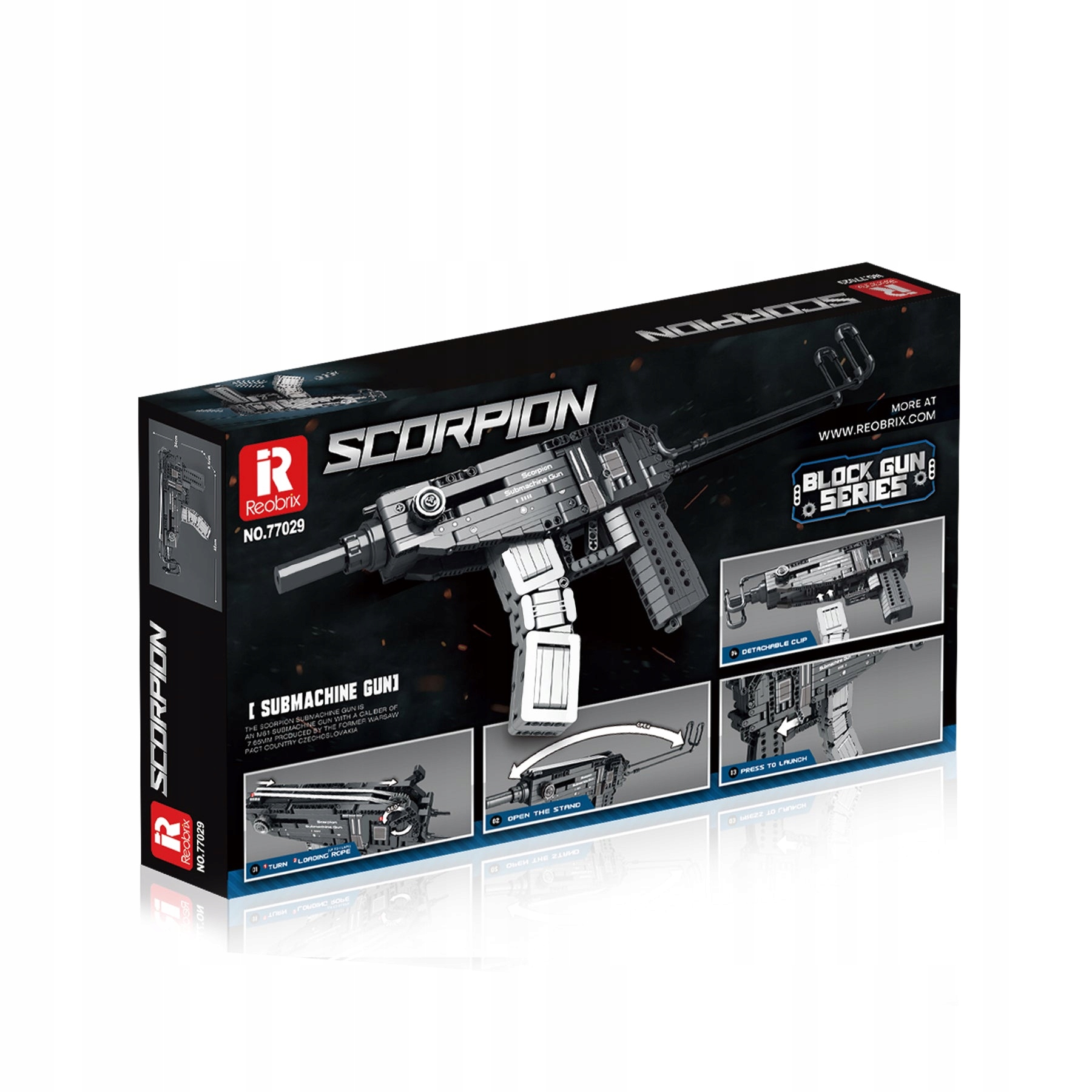 Klocki Reobrix 77029 Strzelający Pistolet Maszynowy Scorpion 566 el. - obrazek 7