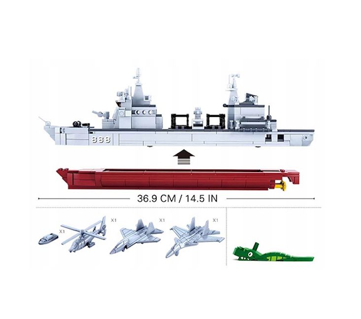 Klocki Sluban B0701 Okręt Wojskowy Krążownik Wojsko 497 el. - obrazek 6