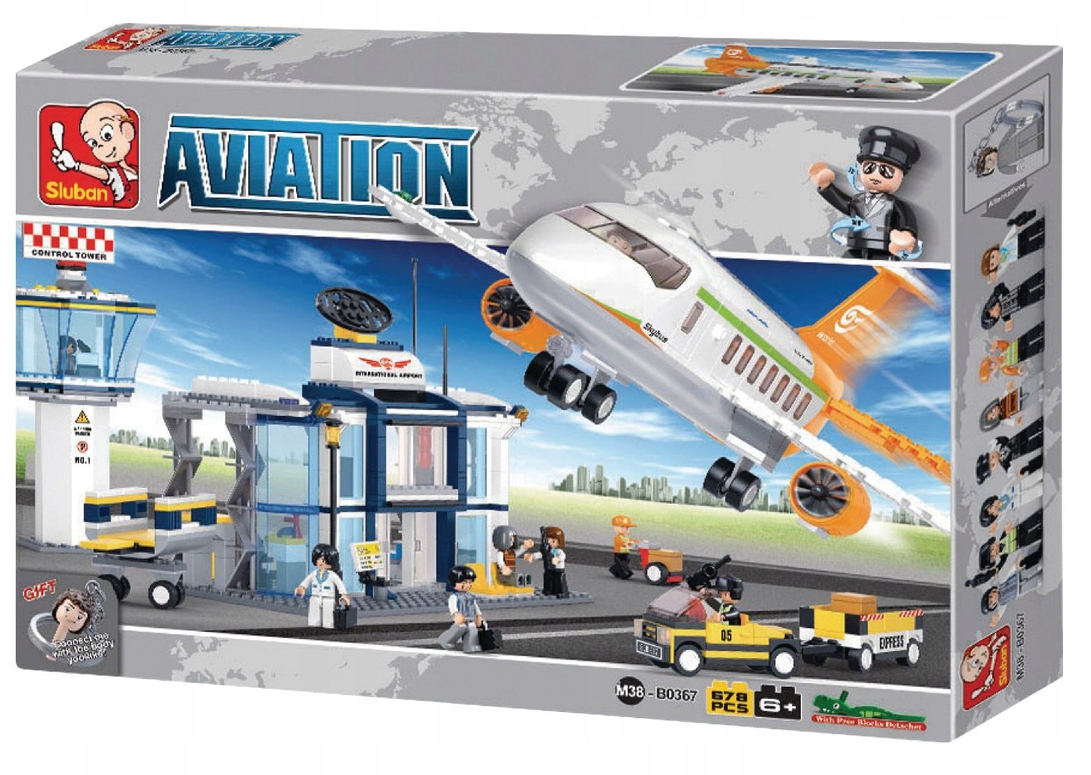 Klocki Sluban B0367 Samolot z Terminalem i Wieżą Lotów 678 el. - obrazek 9