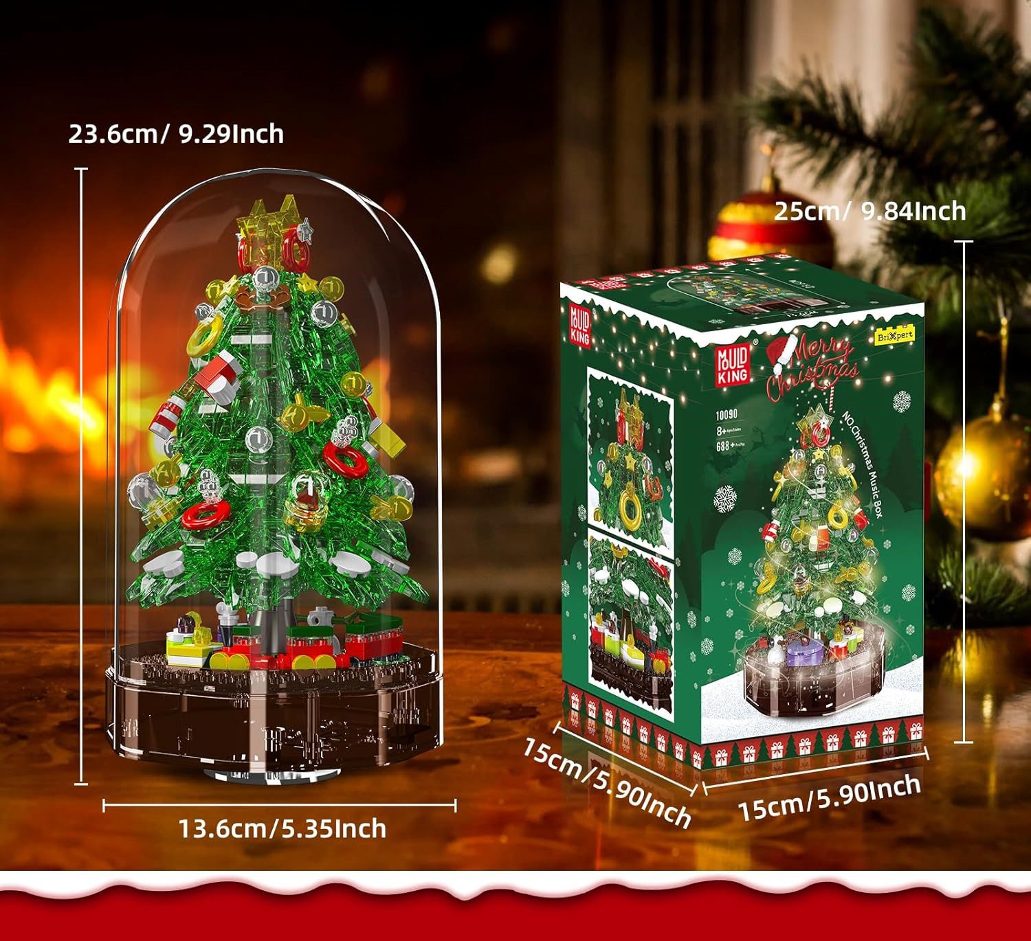 Klocki Mould King 10090 Podświetlana Choinka Pozytywka 688 el. - obrazek 5
