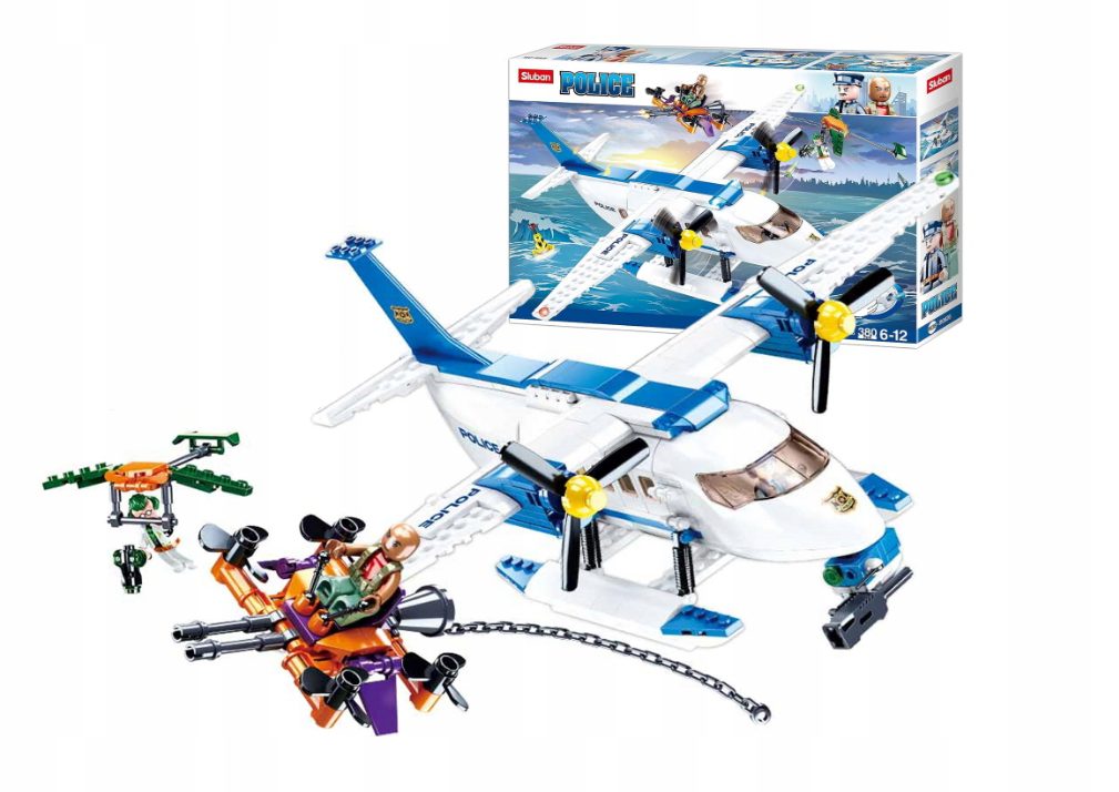 Klocki Sluban B0826 Wodny Samolot Policyjny 380 el. Prezent dla Dzieci