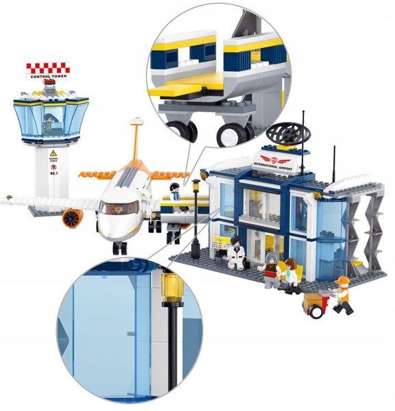 Klocki Sluban B0367 Samolot z Terminalem i Wieżą Lotów 678 el. - obrazek 6
