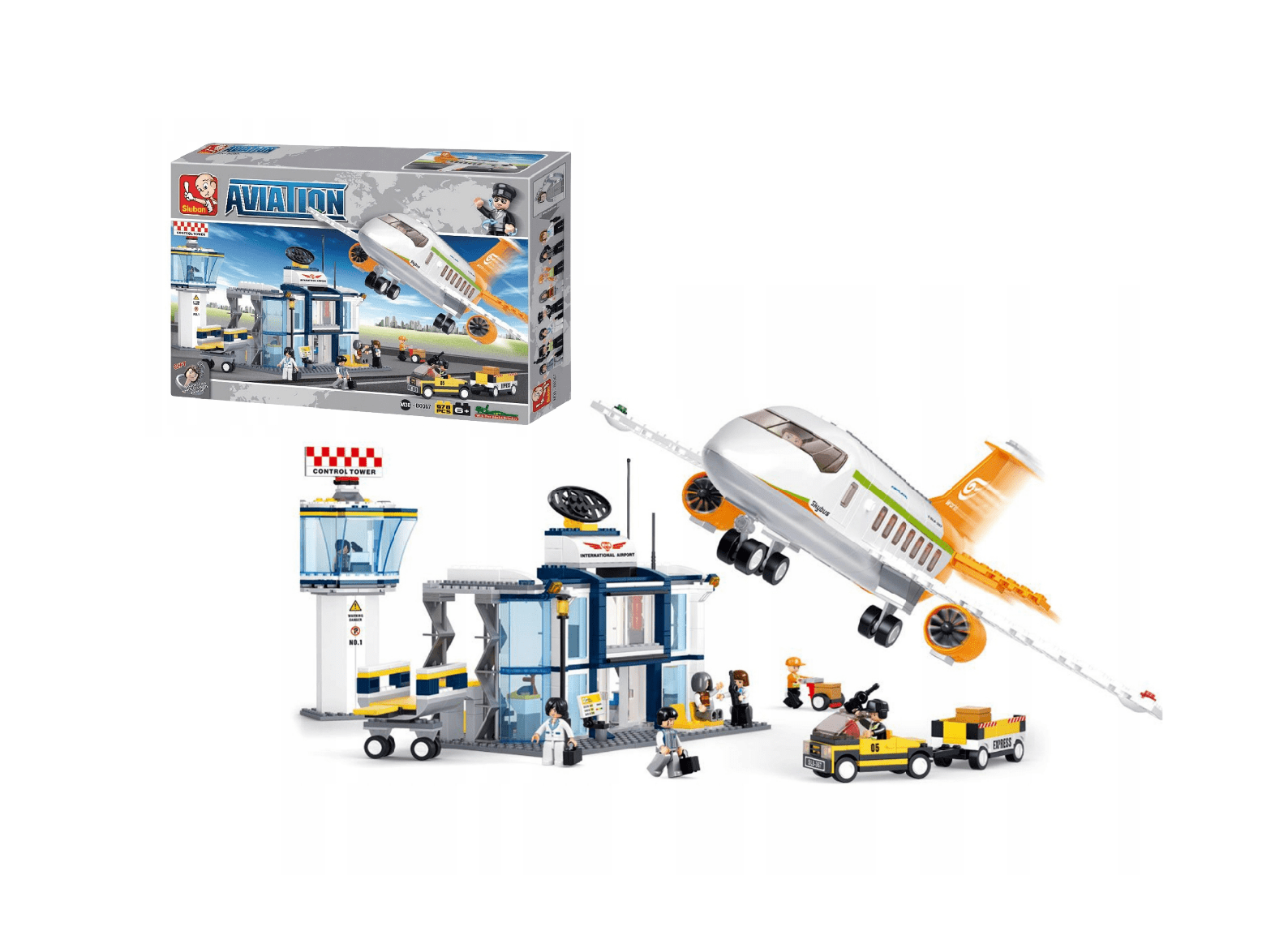 Klocki Sluban B0367 Samolot z Terminalem i Wieżą Lotów 678 el.