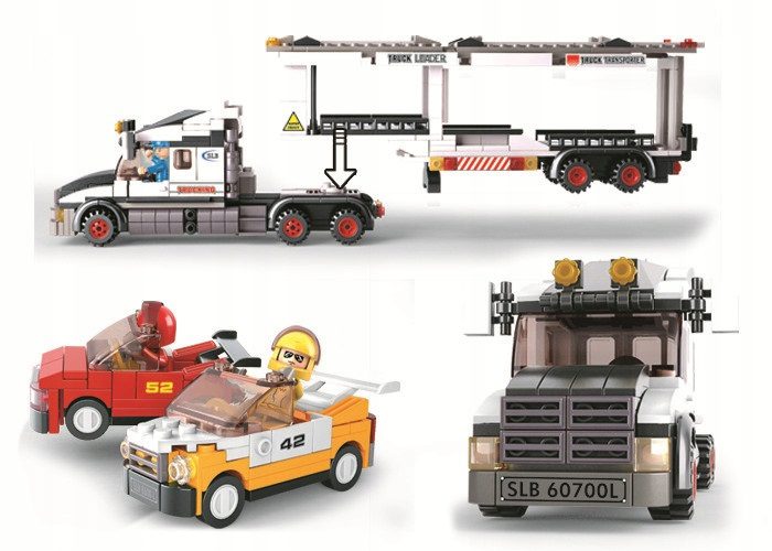 Klocki Sluban B0339 Laweta z Samochodami 638 el. - obrazek 4