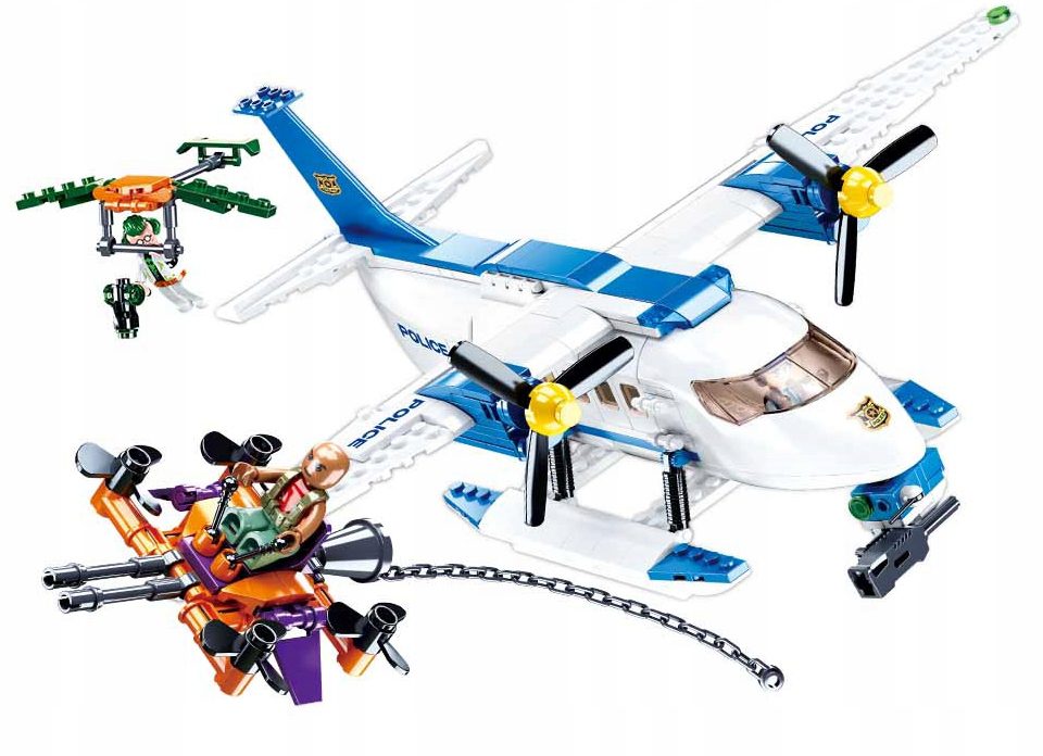 Klocki Sluban B0826 Wodny Samolot Policyjny 380 el. Prezent dla Dzieci - obrazek 4