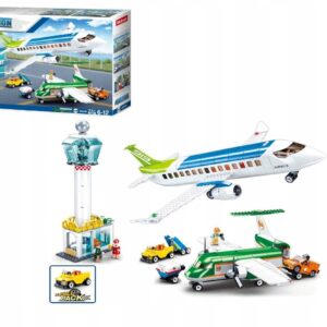 Klocki Sluban B0930 Samolot z Wieżą Lotów i Obsługą Naziemną 731 el.