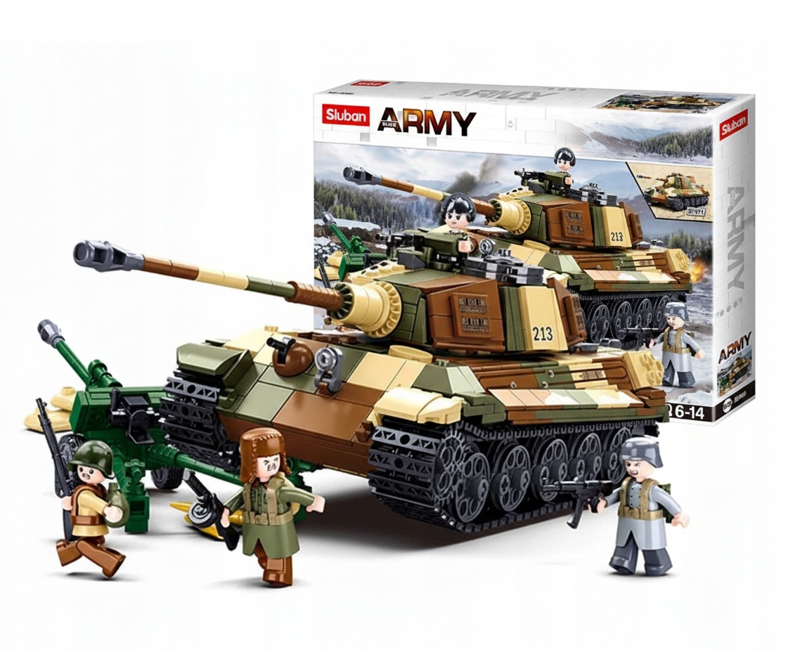 Klocki Sluban B980 Czołg Panzer VI Ausf. B Königstiger/Jagdtiger 2w1 930 el.