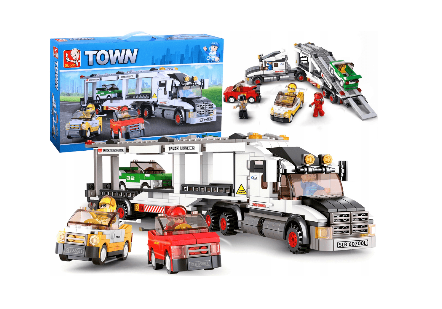 Klocki Sluban B0339 Laweta z Samochodami 638 el.