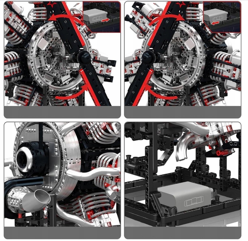 Klocki Mould King 10233 Ruchomy Silnik Samolotu 3089 el. - obrazek 6