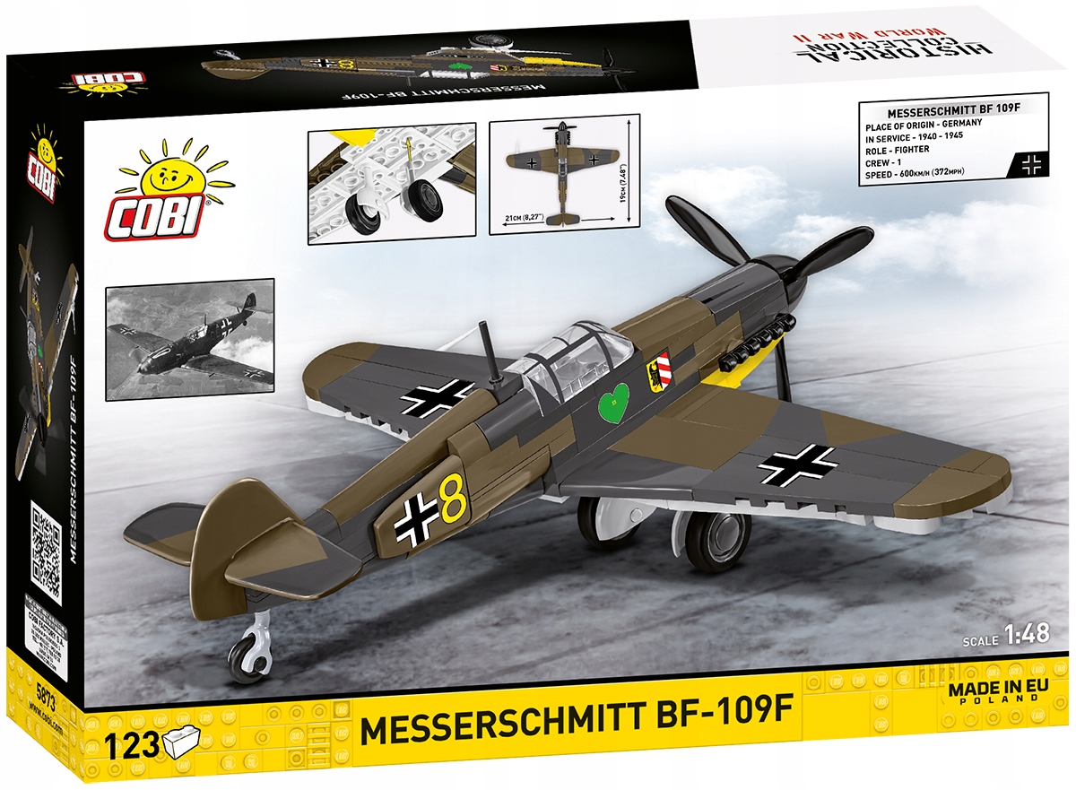 Klocki Cobi 5873 Myśliwiec Messerschmitt Bf-109F 123 el. - obrazek 6